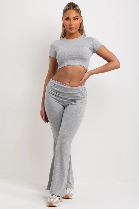 Ensemble manche courte gris